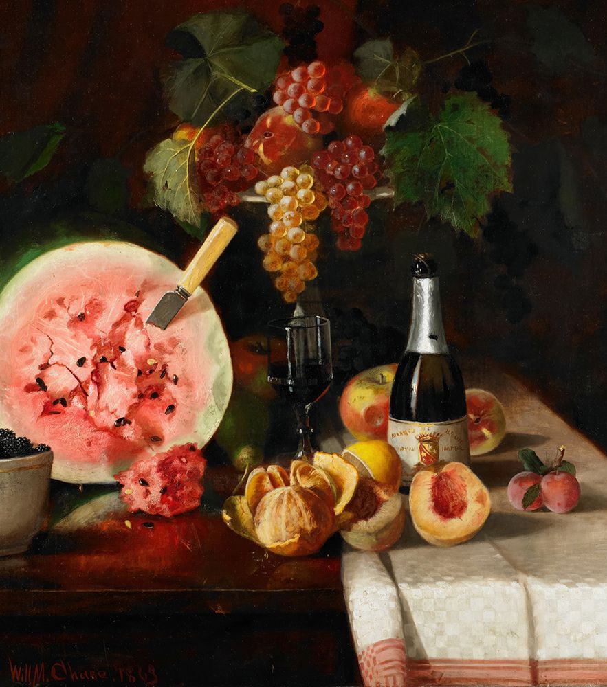 Still Life with Watermelon 1869 art print by William Merritt Chase for $57.95 CAD