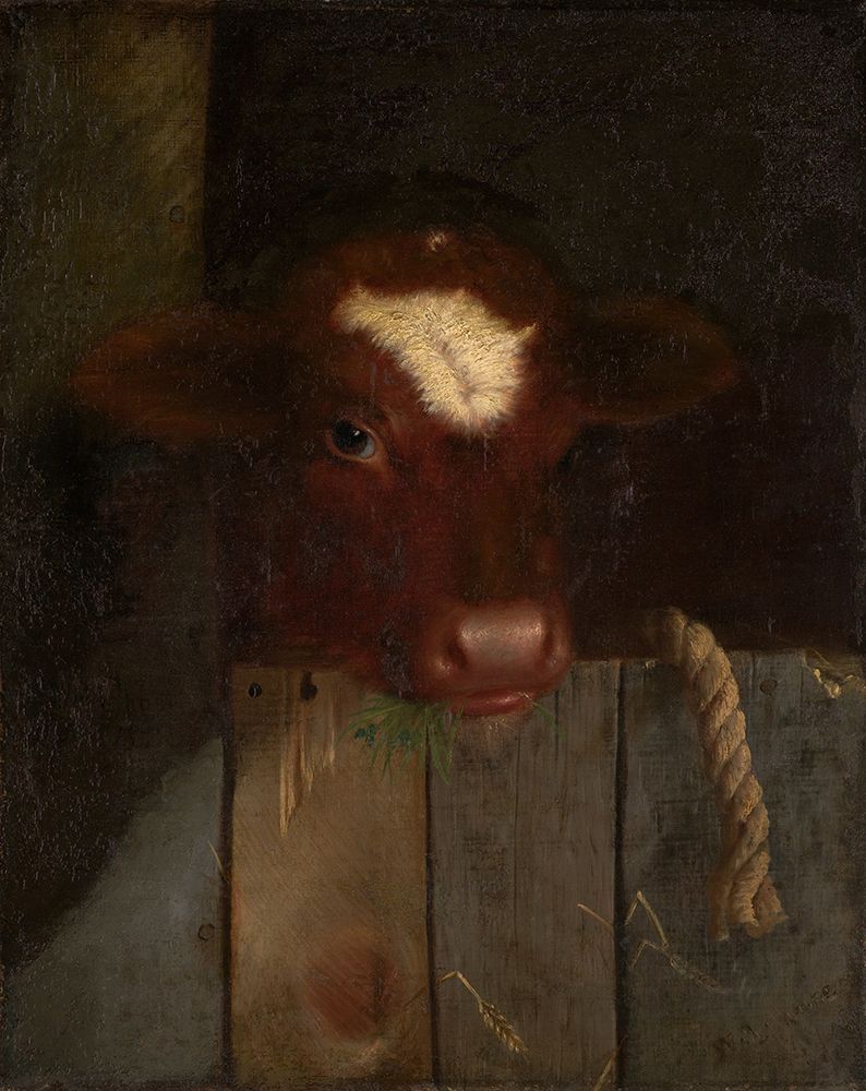 The Family Cow, Calfs Head 1869 art print by William Merritt Chase for $57.95 CAD