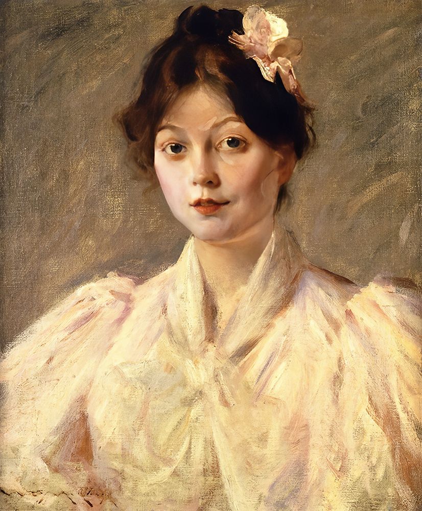 Young Woman in Pink 1905 art print by William Merritt Chase for $57.95 CAD
