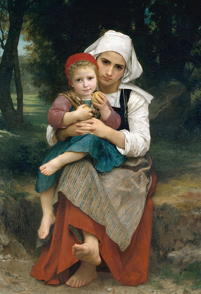 Breton Brother and Sister 1871 art print by William-Adolphe Bouguereau for $57.95 CAD