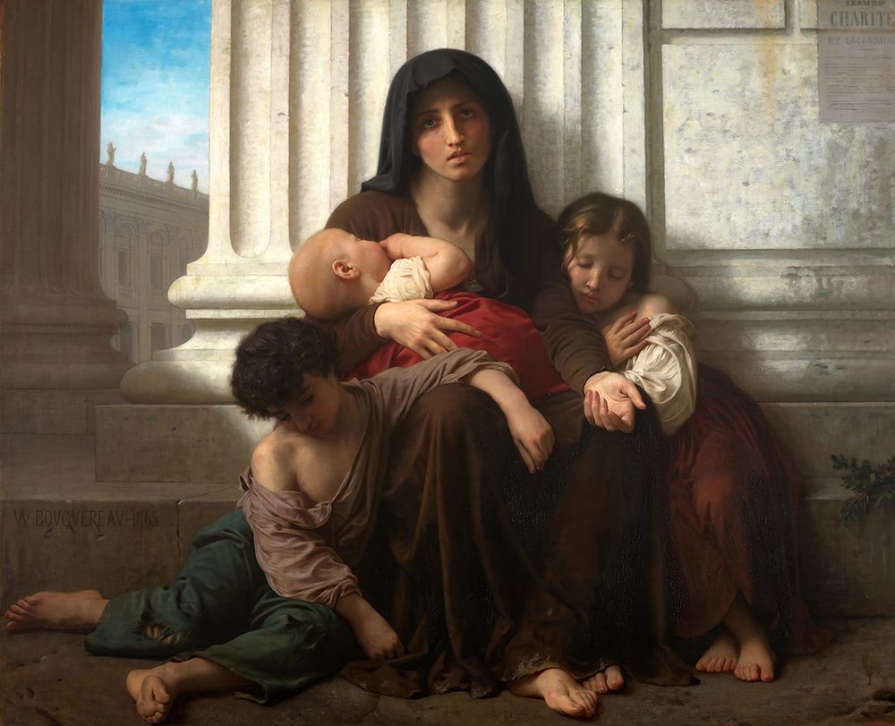 Charity 1865 art print by William-Adolphe Bouguereau for $57.95 CAD