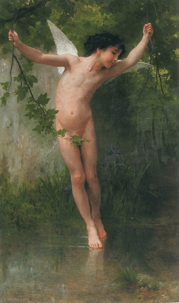 Cupid Flying over Water 1900 art print by William-Adolphe Bouguereau for $57.95 CAD
