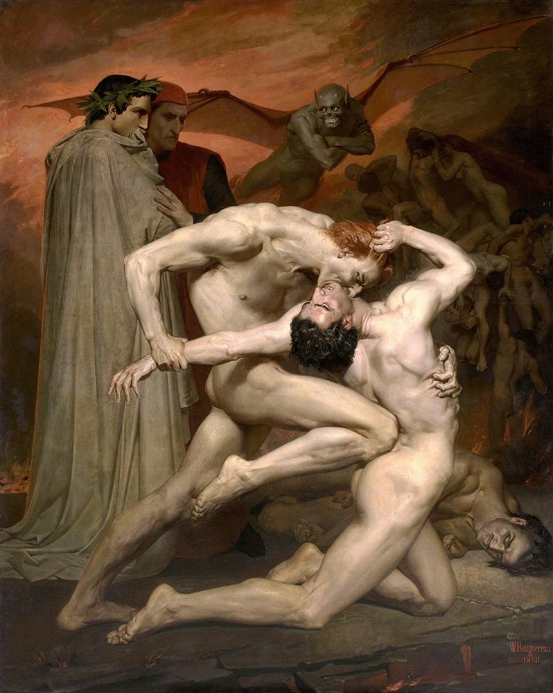 Dante and Virgil in Hell 1850 art print by William-Adolphe Bouguereau for $57.95 CAD