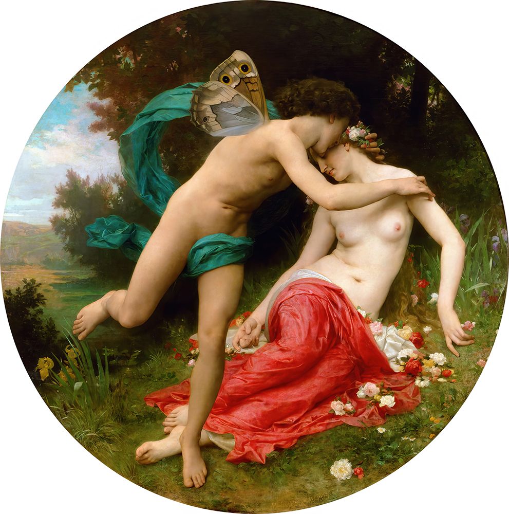 Flora And Zephyr 1875 art print by William-Adolphe Bouguereau for $57.95 CAD