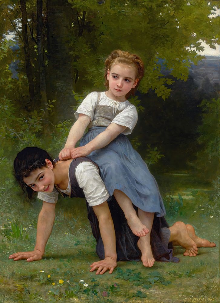 The Pony-Back Ride  1884 art print by William-Adolphe Bouguereau for $57.95 CAD