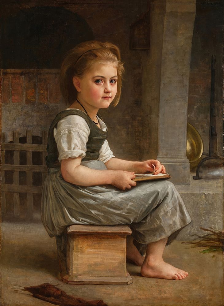 The Little Schoolgirl  1879 art print by William-Adolphe Bouguereau for $57.95 CAD