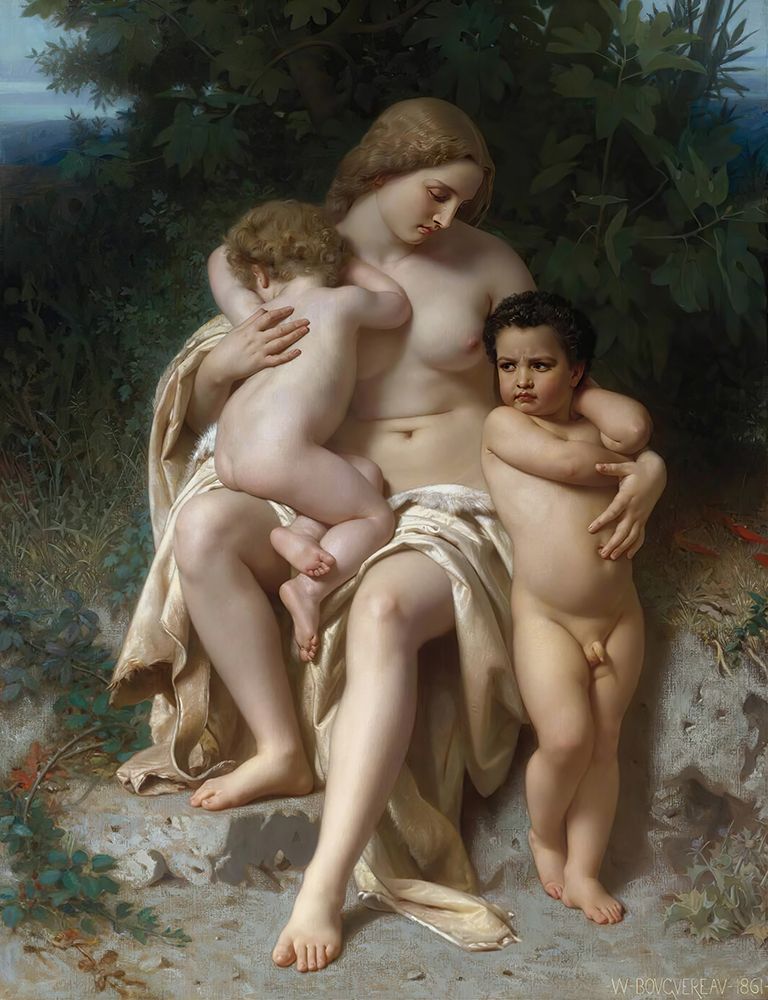 The First Discord Cain and Abel  1861 art print by William-Adolphe Bouguereau for $57.95 CAD