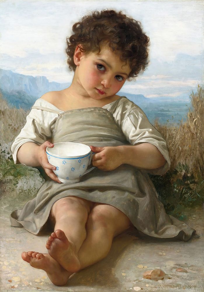 The Cup of Milk 1879 art print by William-Adolphe Bouguereau for $57.95 CAD