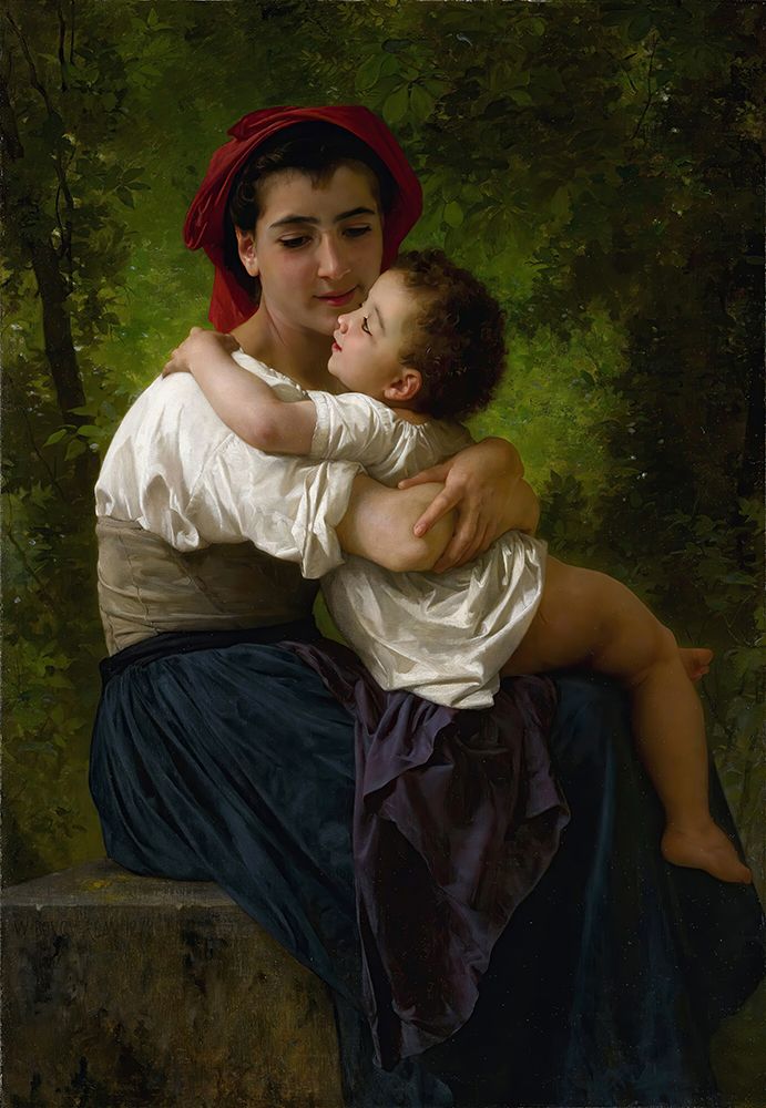 The Little Hug 1878 art print by William-Adolphe Bouguereau for $57.95 CAD