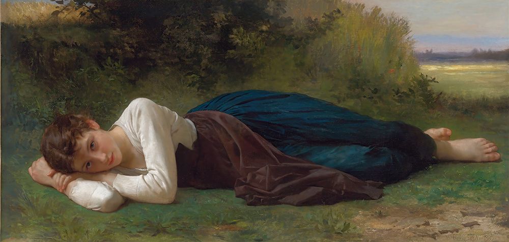 Rest Young Girl Lying Down  1880 art print by William-Adolphe Bouguereau for $57.95 CAD
