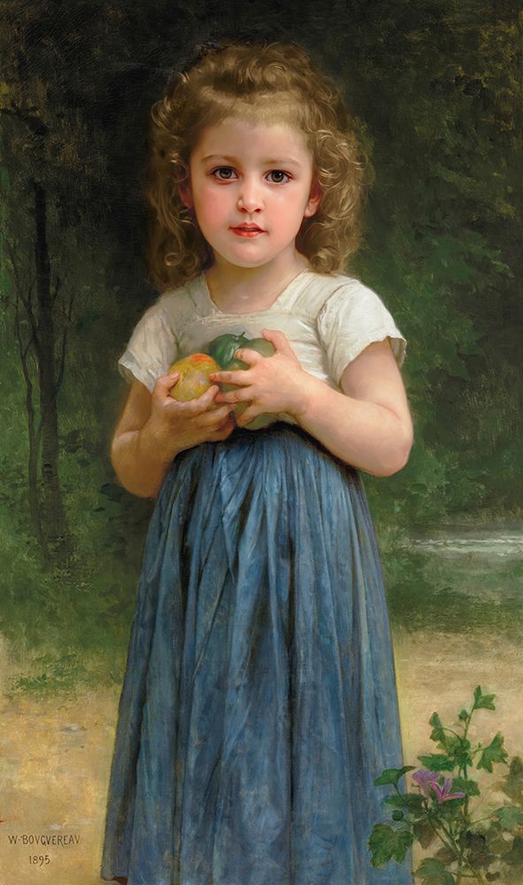 Little Girl Holding Apples in her Hands 1895 art print by William-Adolphe Bouguereau for $57.95 CAD