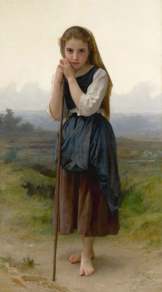 Little Shepherdess 1891 art print by William-Adolphe Bouguereau for $57.95 CAD