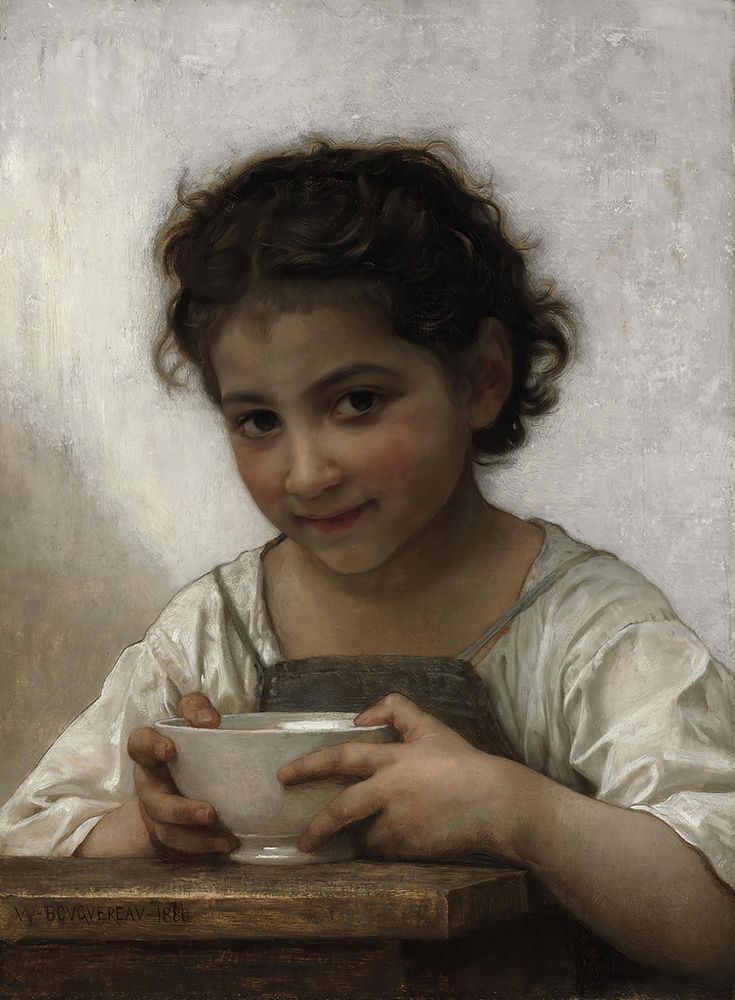 Milk Soup 1880 art print by William-Adolphe Bouguereau for $57.95 CAD