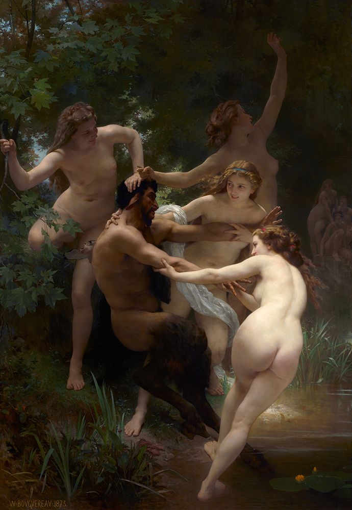 Nymphs and Satyr 1873 art print by William-Adolphe Bouguereau for $57.95 CAD