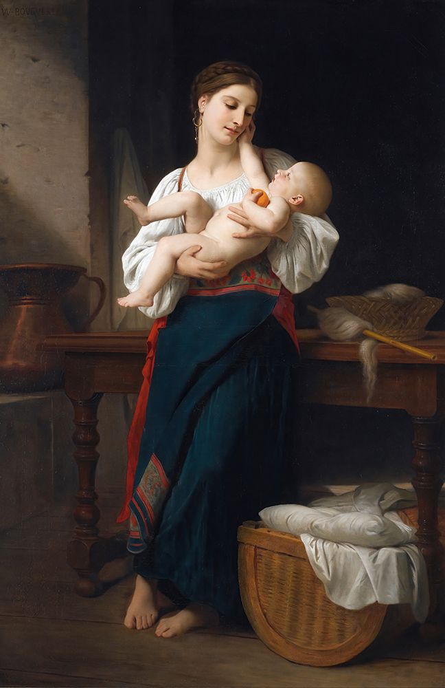 First Caresses 1901 art print by William-Adolphe Bouguereau for $57.95 CAD