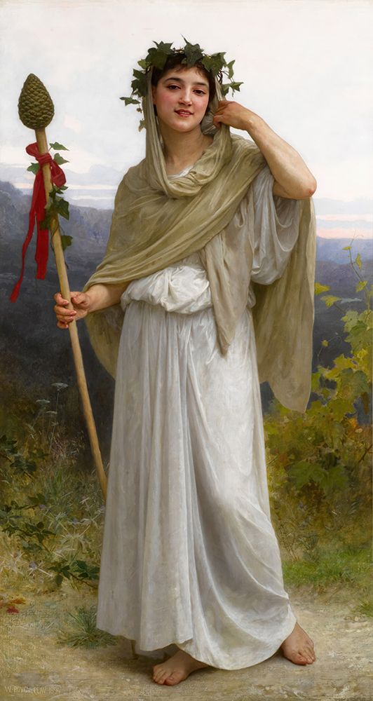 Priestess of Bacchus 1894 art print by William-Adolphe Bouguereau for $57.95 CAD