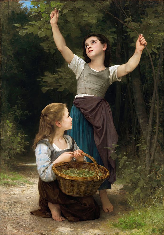 Collecting Hazelnuts 1883 art print by William-Adolphe Bouguereau for $57.95 CAD