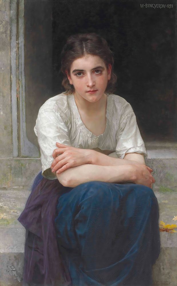 Reverie on the Threshold 1893 art print by William-Adolphe Bouguereau for $57.95 CAD