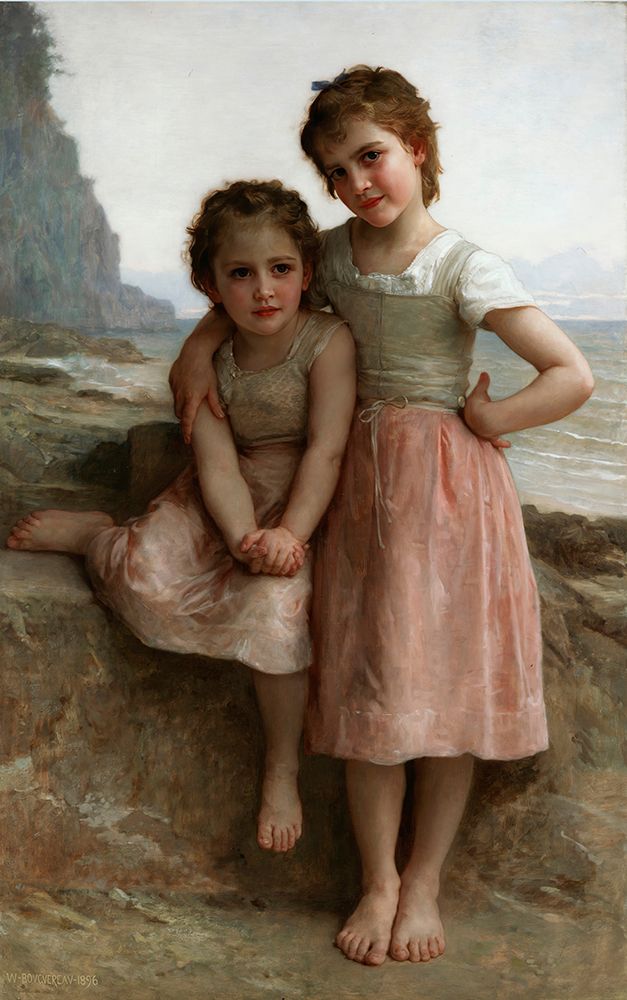 Sisters on the Shore 1896 art print by William-Adolphe Bouguereau for $57.95 CAD