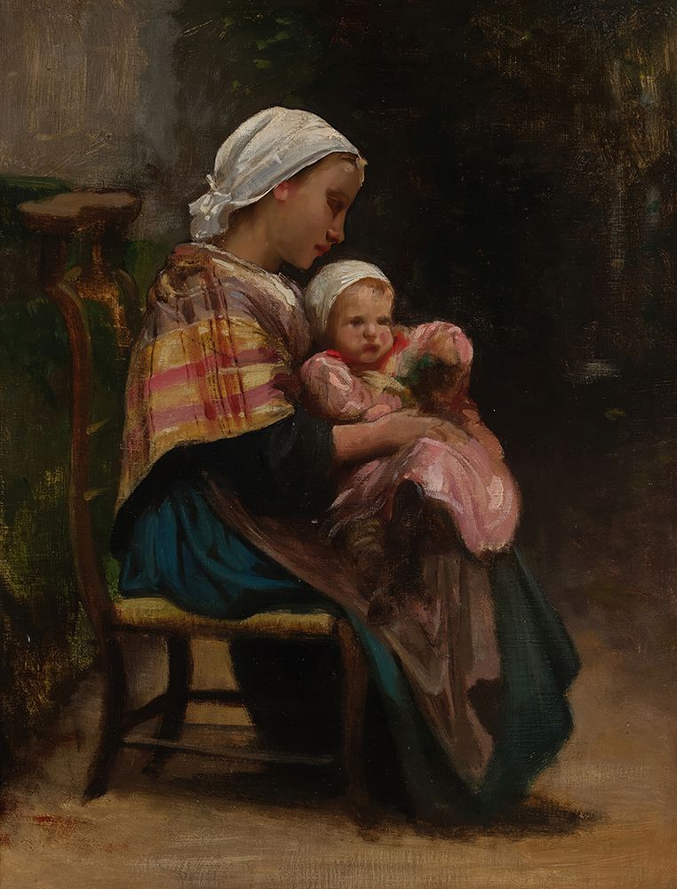 Study of a Mother and Child art print by William-Adolphe Bouguereau for $57.95 CAD