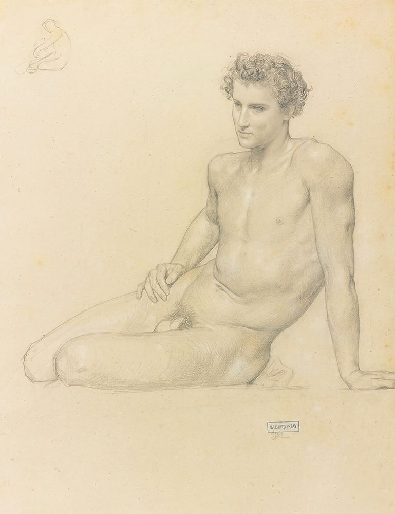 Study of a Seated Man for the Age art print by William-Adolphe Bouguereau for $57.95 CAD