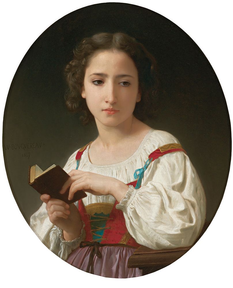 The Book of Hours 1867 art print by William-Adolphe Bouguereau for $57.95 CAD