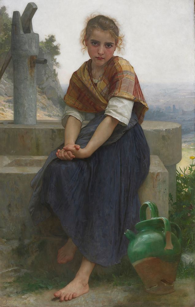 The Broken Pitcher 1891 art print by William-Adolphe Bouguereau for $57.95 CAD