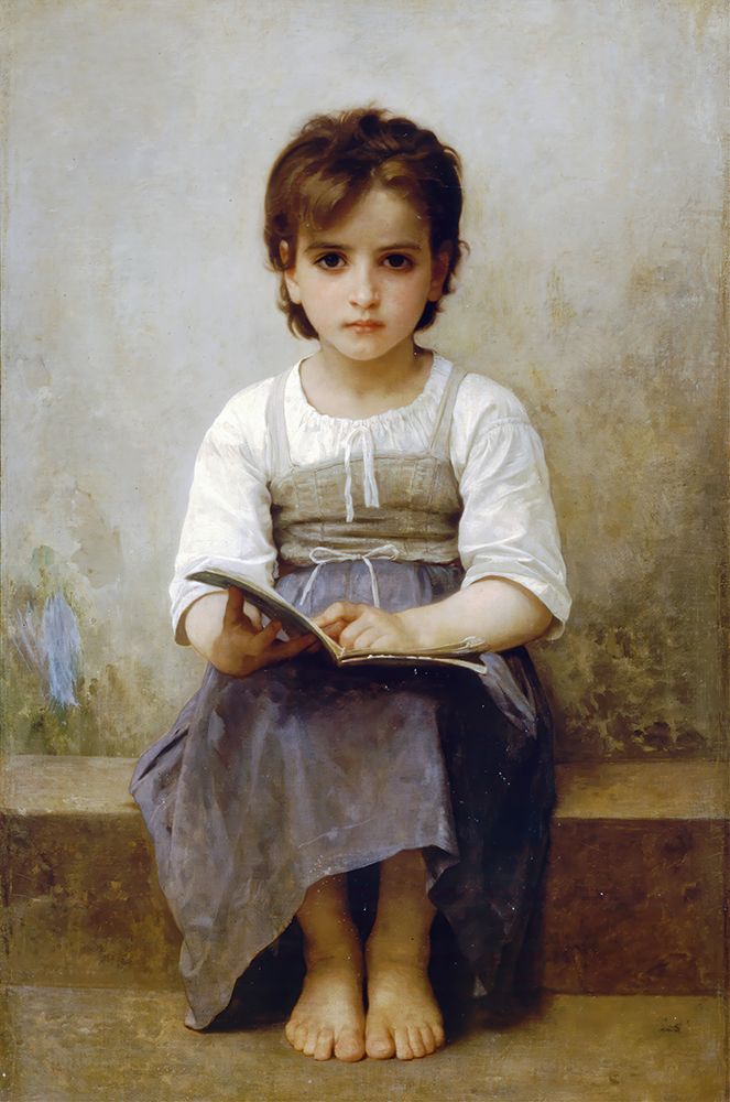 The Hard Lesson 1884 art print by William-Adolphe Bouguereau for $57.95 CAD