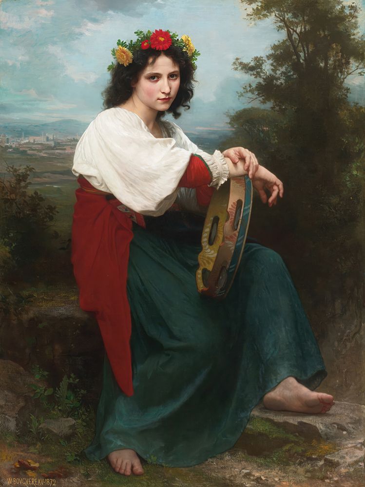 The Italian Woman with the Tambourine 1872 art print by William-Adolphe Bouguereau for $57.95 CAD
