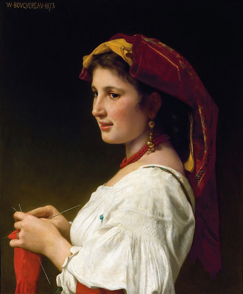 The Little Knitter 1881 art print by William-Adolphe Bouguereau for $57.95 CAD