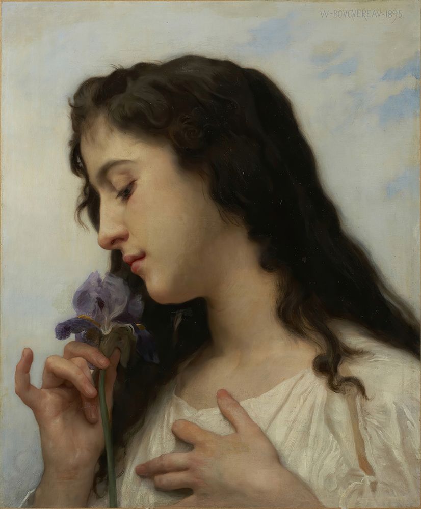Woman with Iris 1895 art print by William-Adolphe Bouguereau for $57.95 CAD