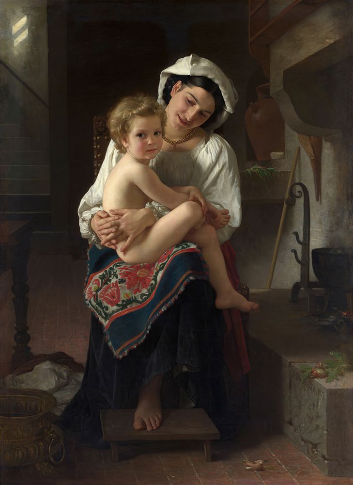 Young Mother Gazing at Her Child 1871 art print by William-Adolphe Bouguereau for $57.95 CAD