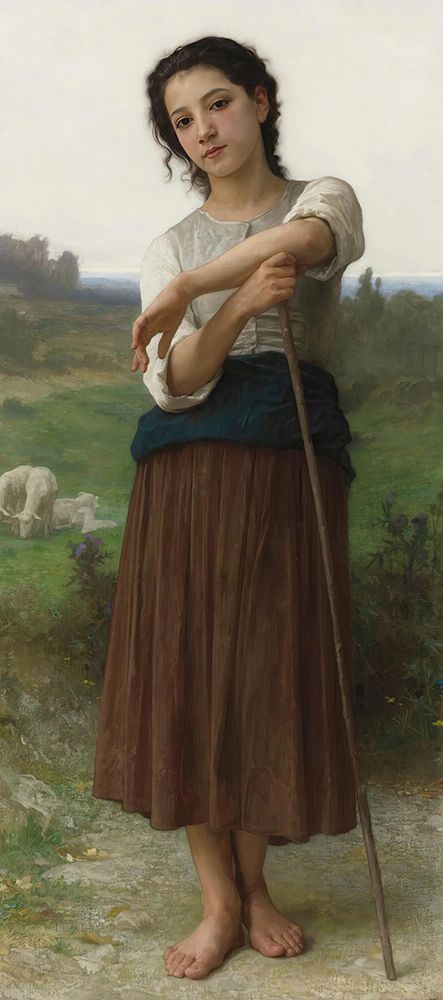 Young Shepherdess Standing 1887 art print by William-Adolphe Bouguereau for $57.95 CAD