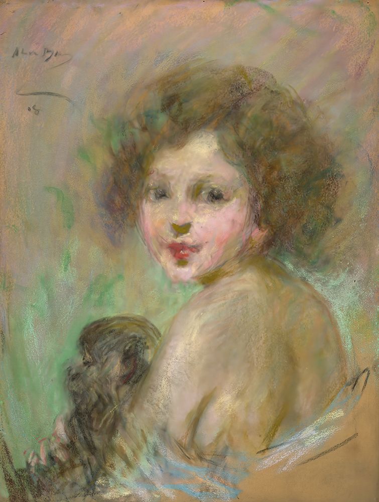 Child with Monkey 1908 art print by Alice Pike Barney for $57.95 CAD