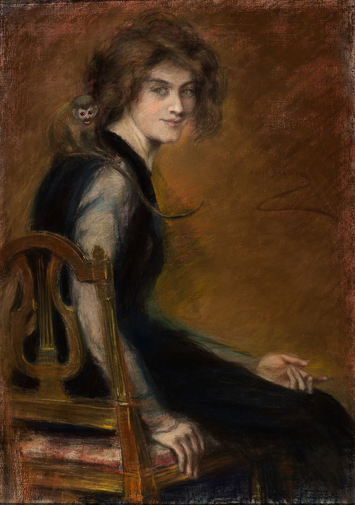 Monkey Pet art print by Alice Pike Barney for $57.95 CAD