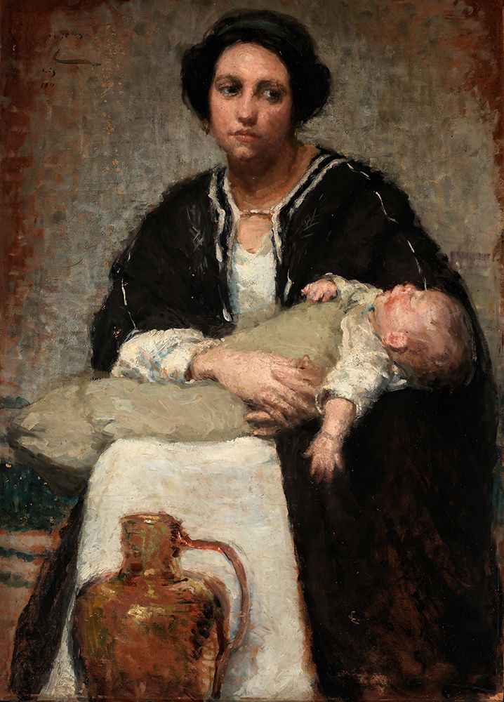 Mother and Sleeping Baby 1911 art print by Alice Pike Barney for $57.95 CAD