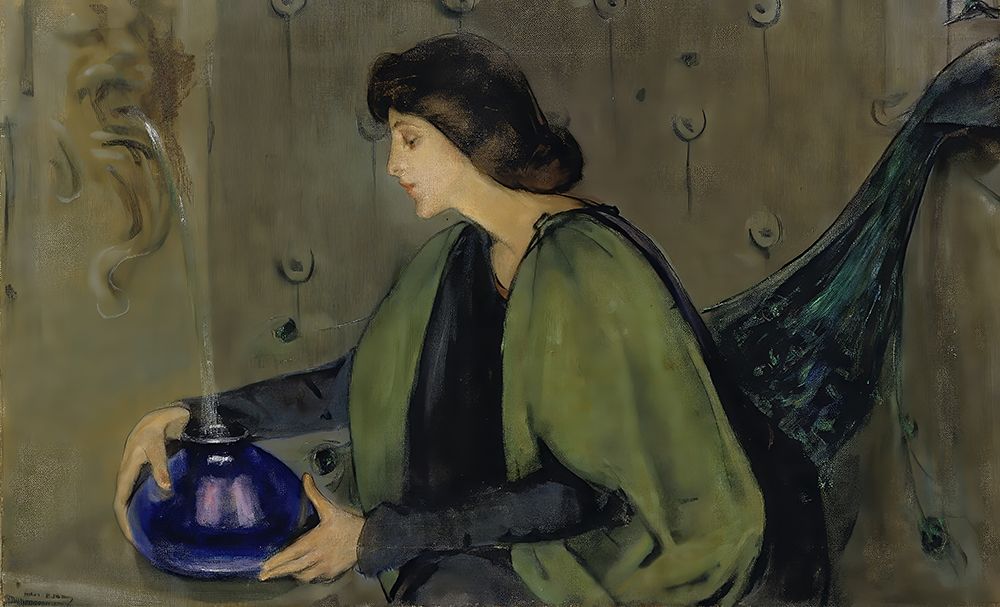 Woman and Peacock ca 1900 art print by Alice Pike Barney for $57.95 CAD