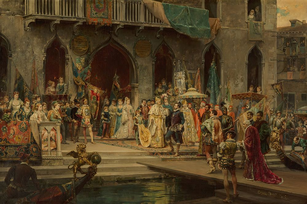 Henry III Received by Doge Muccinigo at Foscari Palace art print by Cesare Agostino Detti for $57.95 CAD
