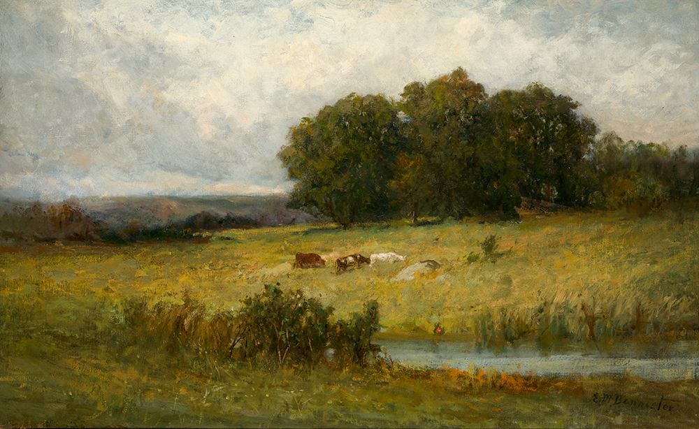 Bright Scene of Cattle near Stream art print by Edward Mitchell Bannister for $57.95 CAD