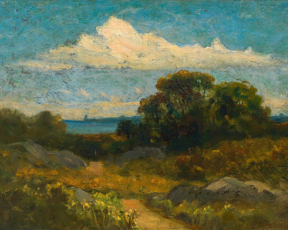 Landscape, Trees and Rocks by Lake art print by Edward Mitchell Bannister for $57.95 CAD