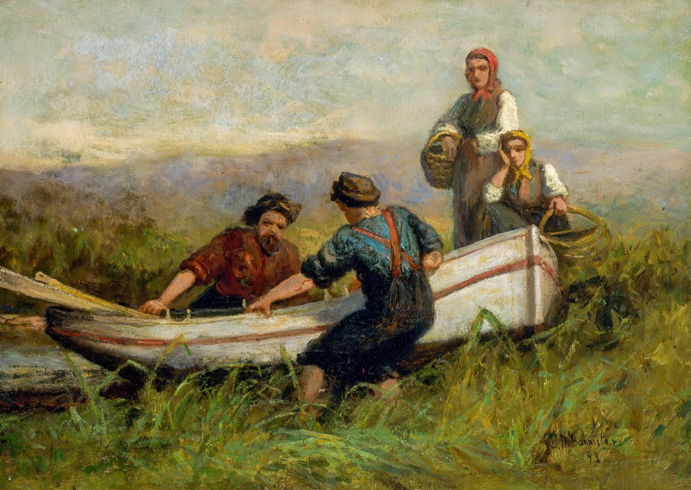 People Near Boat 1893 art print by Edward Mitchell Bannister for $57.95 CAD