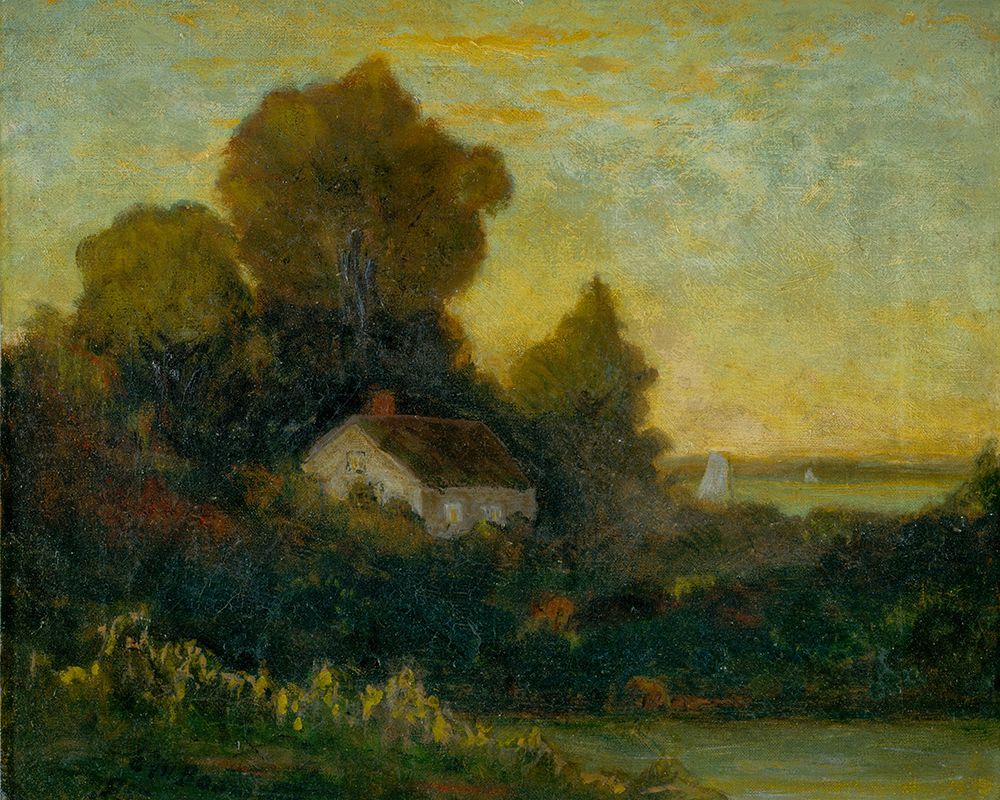 Untitled, House in Woods near Lake 1895 art print by Edward Mitchell Bannister for $57.95 CAD