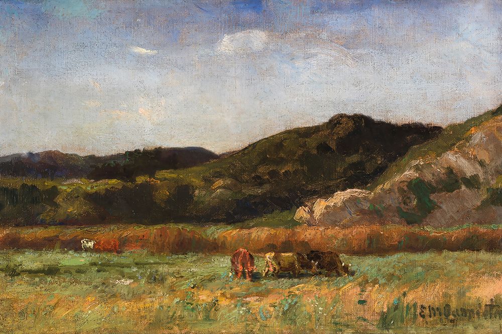 Untitled, Landscape with Cows Grazing, Hills 1891 art print by Edward Mitchell Bannister for $57.95 CAD