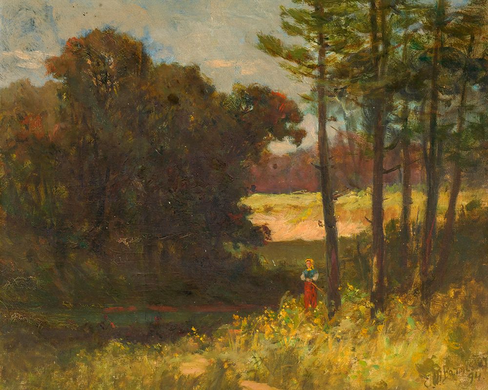 Untitled, Landscape with Trees and Woman 1894 art print by Edward Mitchell Bannister for $57.95 CAD