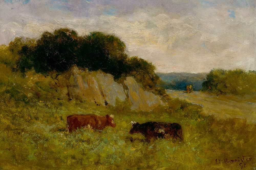 Untitled, Landscape with Two Cows 1898 art print by Edward Mitchell Bannister for $57.95 CAD