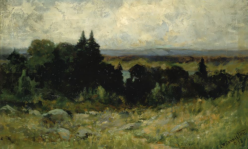 Untitled, Landscape Fields with Rocks and Trees 1893 art print by Edward Mitchell Bannister for $57.95 CAD