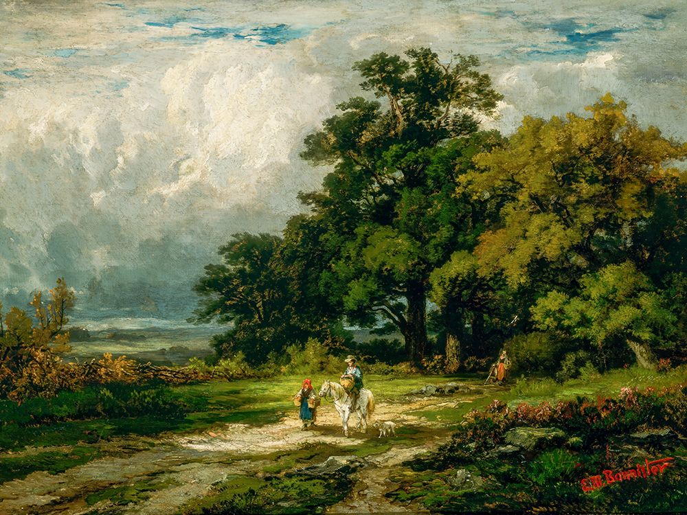 Untitled, Man on Horse with Woman and Dog art print by Edward Mitchell Bannister for $57.95 CAD