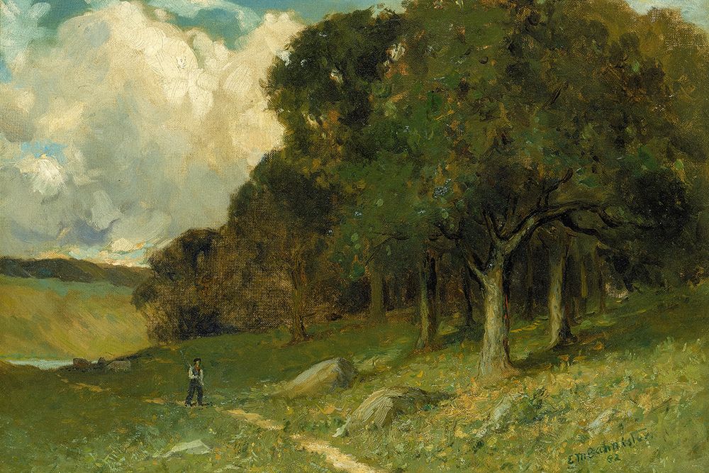 Untitled, Man on Path with Trees in Background 1882 art print by Edward Mitchell Bannister for $57.95 CAD