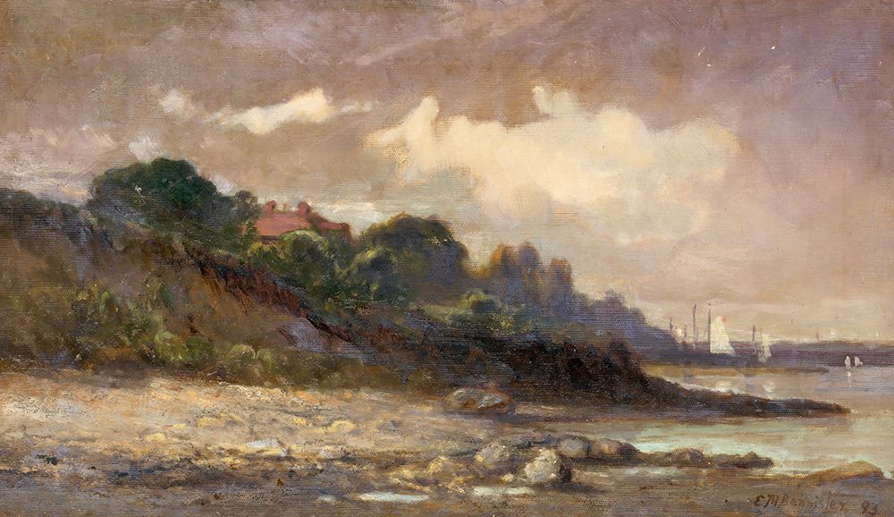 Untitled, Shoreline with Sailboats and Roof art print by Edward Mitchell Bannister for $57.95 CAD