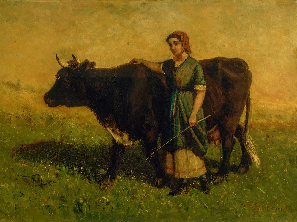 Untitled, Woman Walking with Cow ca. 1869 art print by Edward Mitchell Bannister for $57.95 CAD